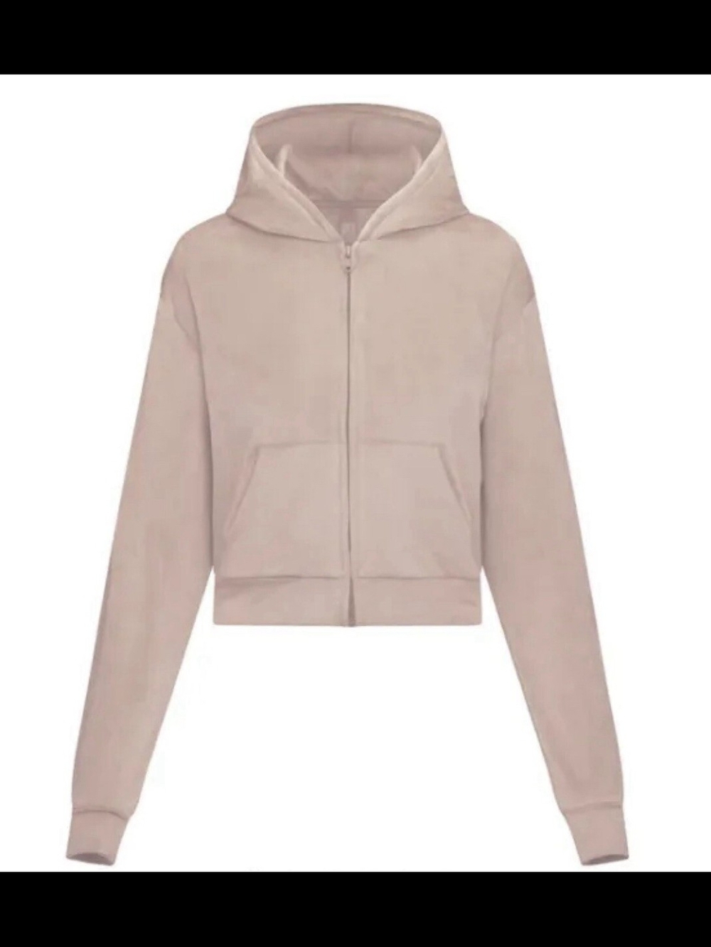 Skims Velour Zip-Up Hoodie Jacket Size 3XL Cropped